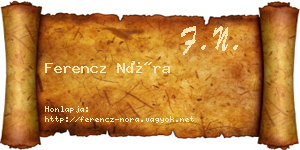 Ferencz Nóra névjegykártya
