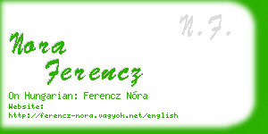 nora ferencz business card